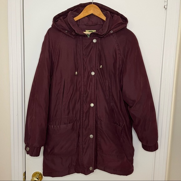Burgundy Vintage Wool Winter Jacket - Picture 4 of 9